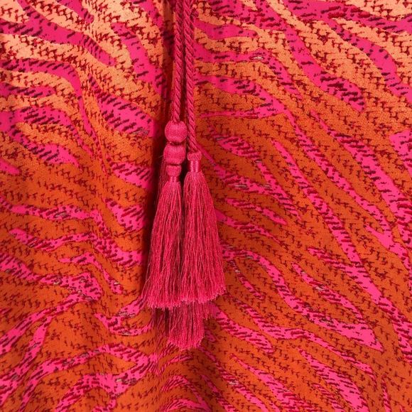 H&M Tunic Conscious Collection Orange Pink Zebra Print Coverup Dress NWT - Picture 6 of 10